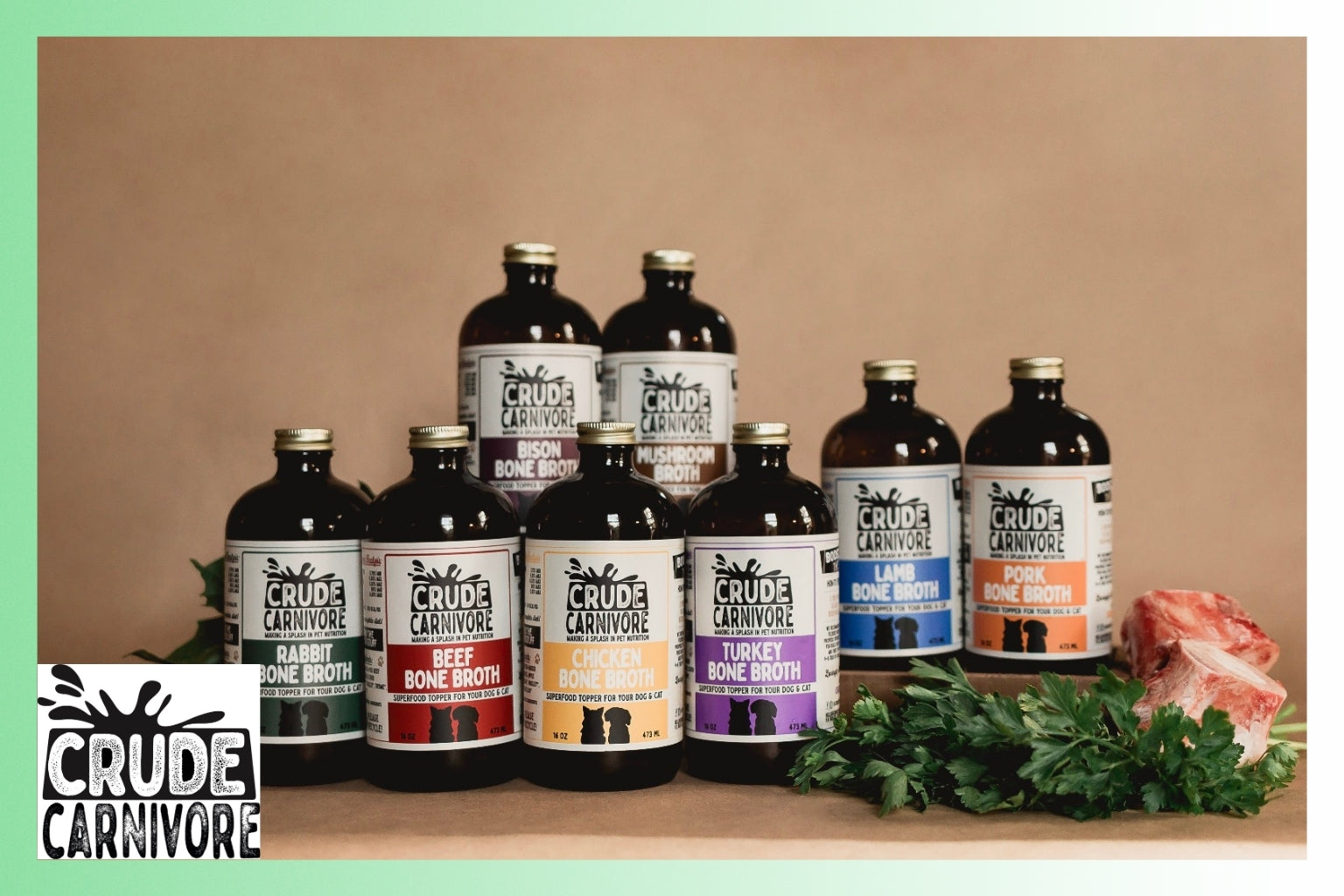 Crude Carnivore Bone Broth for Dogs and Cats